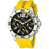 Tommy Hilfiger Sports Multifunction Black Dial Yellow Rubber Strap Watch for Men - 1791144