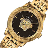 Versace Palazzo Empire Black Dial Gold Steel Strap Watch for Men - VERD00818