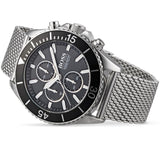 Hugo Boss Ocean Edition Black Dial Silver Mesh Bracelet Watch for Men - 1513701