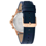 Tommy Hilfiger Henry Chronograph Quartz Blue Dial Blue Leather Strap Watch For Men - 1710475