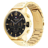 Tommy Hilfiger Luca Chronograph Black Dial Gold Steel Strap Watch For Men - 1710511