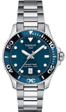 Tissot Seastar 1000 Lady Blue Dial Silver Steel Strap Watch For Women - T120.210.11.041.00