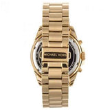 Michael Kors Bradshaw Chronograph White Dial Gold Steel Strap Watch For Women - MK6266