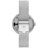 Emporio Armani Rosa Diamonds Mother of Pearl Blue Dial Silver Mesh Bracelet Watch For Women - AR11380