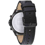 Tommy Hilfiger West Chronograph Black Dial Black Leather Strap Watch For Men - 1791711