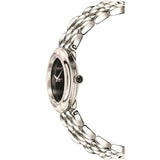 Versace V-Flare Quartz Black Dial Silver Steel Strap Watch for Women - VEBN00618