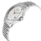 Gucci G Timeless Diamonds Silver Dial Silver Steel Strap Watch For Men - YA126404