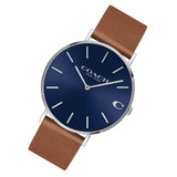 Coach Charles Blue Dial Brown Leather Strap Watch for Men - 14602151