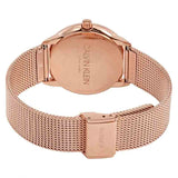 Calvin Klein Minimal Black Dial Rose Gold Mesh Bracelet Watch for Men - K3M22621