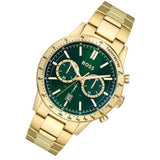 Hugo Boss Allure Chronograph Green Dial Gold Steel Strap Watch for Men - 1513923