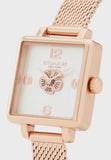 Coach Cass White Dial Rose Gold Mesh Bracelet Watch for Women - 14503698