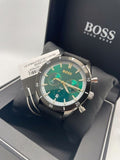 Hugo Boss Santiago Green Dial Black Nylon Strap Watch for Men - 1513936