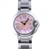 Cartier Ballon Bleu de Cartier Pink Dial Silver Steel Strap Watch for Women - W6920038