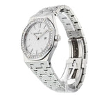 Audemars Piguet Royal Oak Quartz Diamonds White Dial Silver Steel Strap Watch for Women - 67651ST.ZZ.1261ST.01