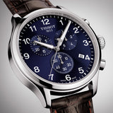 Tissot Chrono XL Classic Blue Dial Brown Leather Strap Watch For Men - T116.617.16.047.00