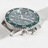 Hugo Boss Admiral Green Dial Silver Mesh Bracelet Watch for Men - 1513905