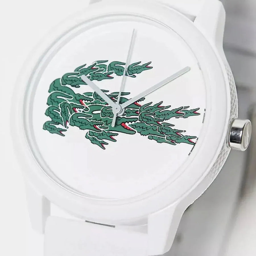 Lacoste 12.12 White Dial White Silicone Strap Watch for Men - 2011039
