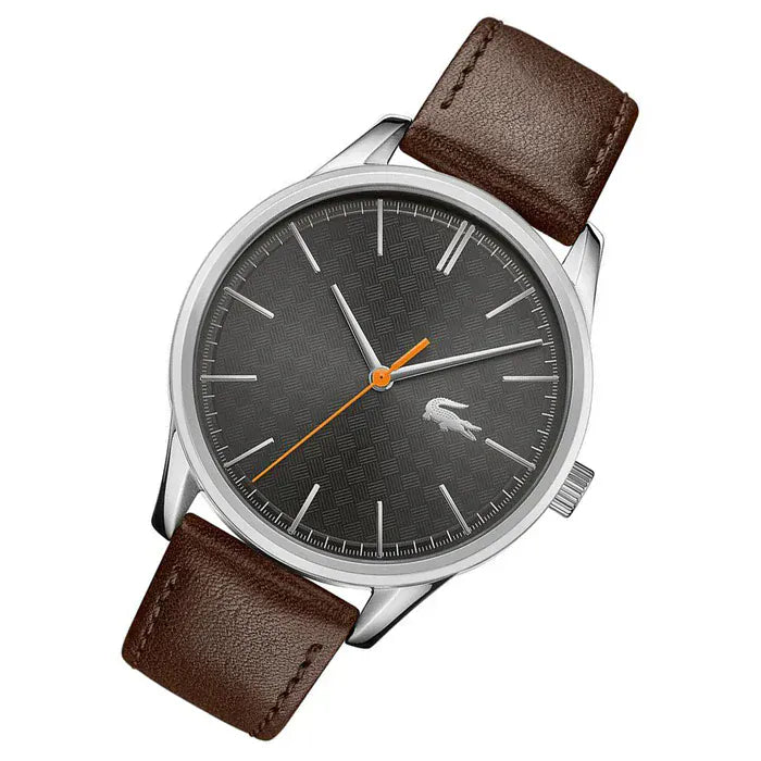 Lacoste Vienna Grey Dial Brown Leather Strap Watch for Men - 2011045