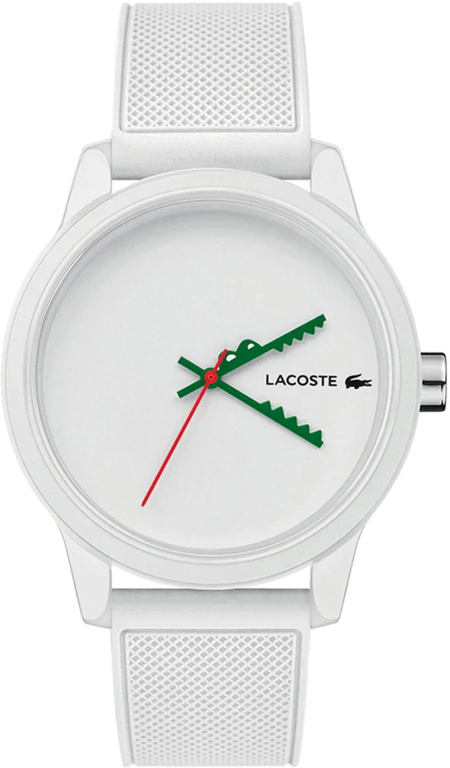Lacoste 12.12 White Dial White Silicone Strap Watch for Men - 2011069