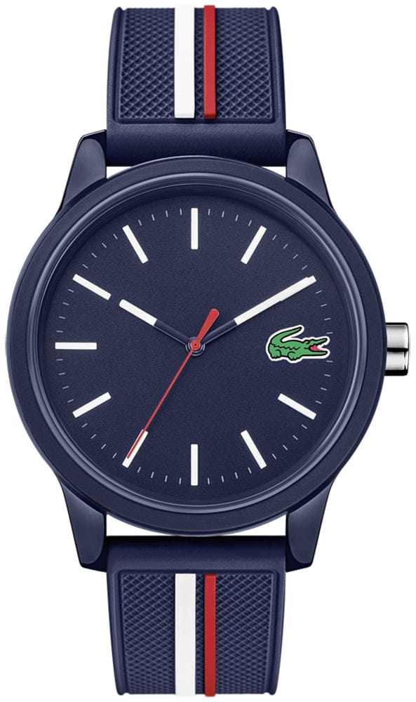Lacoste 12.12 Blue Dial Two Tone Silicon Strap Watch for Men - 2011070