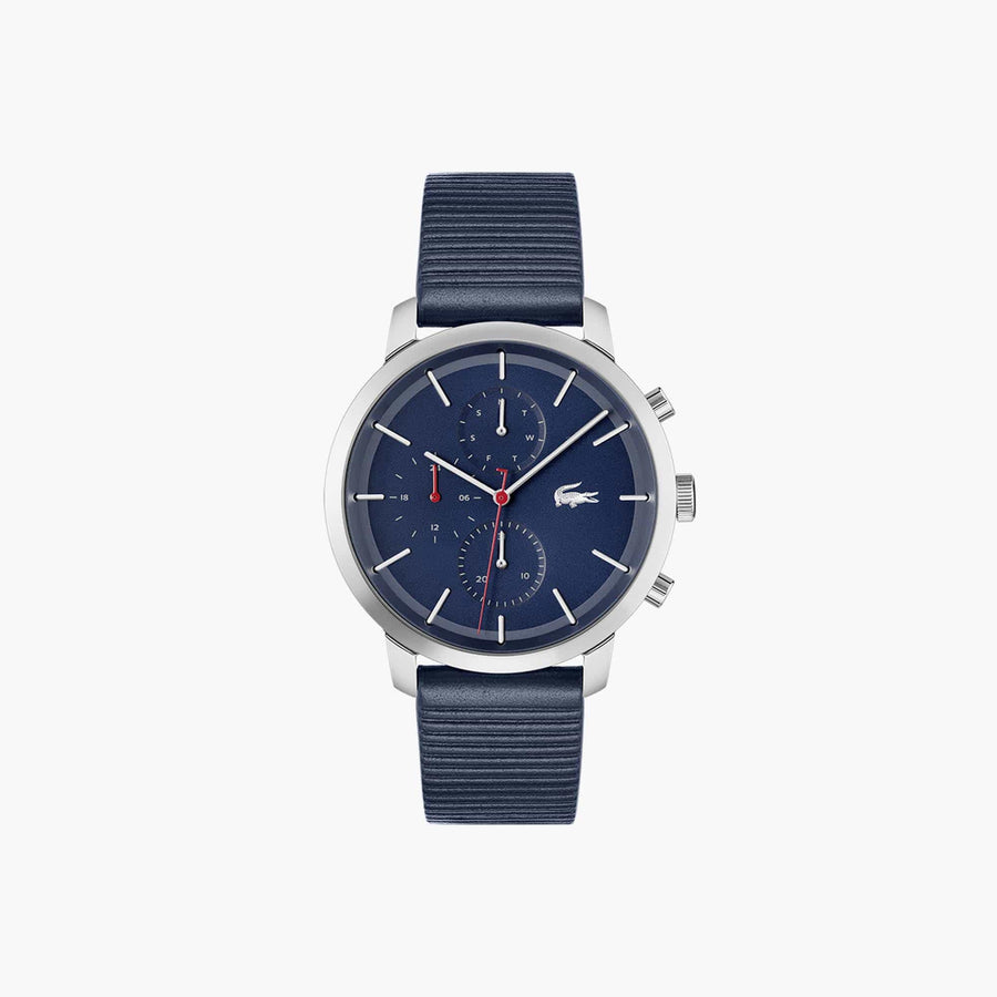 Lacoste Replay Chronograph Blue Dial Blue Leather Strap Watch for Men - 2011176