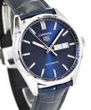 Tag Heuer Carrera Day Date Blue Dial Blue Leather Strap Watch for Men - WBN2012.FC6502