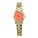 Marc Jacobs Henry Dinky Orange Dial Gold Stainless Steel Strap Watch for Women - MBM3202