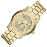 Michael Kors Runway Quartz Gold Dial Gold Steel Strap Watch For Women - MK5852