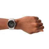 Silver watch on wrist - 2016986