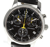 Tissot T Race PRC 200 Chronograph Quartz Black Dial Black Leather Strap Watch for Men - T17.1.526.52