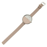 Calvin Klein Rise White Beige Dial Beige Leather Strap Watch for Women - K7A231XH