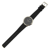 Calvin Klein Minimal Black Dial Black Leather Strap Watch for Men - K3M221CS