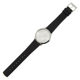 Calvin Klein Minimalist White Dial Black Leather Strap Watch for Men - K3M211C6