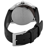 Calvin Klein Minimal Silver Dial Black Leather Strap Watch for Women - K3M221C6