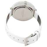 Calvin Klein Rise White Grey Dial White Leather Strap Watch for Women - K7A231L6