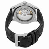 Gucci G Timeless Automatic Silver Dial Black Leather Strap Unisex Watch - YA126468