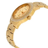 Guess Bedazzle Diamonds Gold Dial Gold Steel Strap Watch For Women - W1097L2