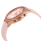 Guess Solar Rose Gold Dial Pink Rubber Strap Watch For Women - W1135L2