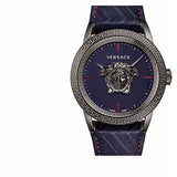 Versace Palazzo Empire Blue Dial Blue Leather Strap Watch for Men - VERD00118