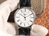 Longines Presence 38.5mm Automatic White Dial Black Leather Strap Watch for Men - L4.921.4.11.2