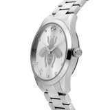 Gucci G Timeless Silver Dial Silver Steel Strap Watch For Women - YA1264126