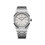 Audemars Piguet Royal Oak Quartz Diamonds White Dial Silver Steel Strap Watch for Women - 67651ST.ZZ.1261ST.01