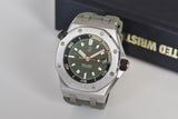 Audemars Piguet Royal Oak Offshore Diver Green Dial Green Rubber Strap Watch for Men - 15720ST.OO.A052CA.01