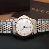 Gucci G Timeless Silver Dial Two Tone Steel Strap Watch For Women - YA126511