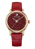 Swarovski Crystalline Hours Red Crystal Dial Red Leather Strap Watch for Women - 5295380