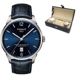 Tissot Chemin Des Tourelles Powermatic 80 Blue Dial Blue Leather Strap Watch for Men - T099.407.16.047.00