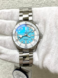 Breitling Superocean Automatic 36 Turquoise Dial Silver Steel Strap Watch for Men - A17377211C1A1