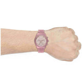 Michael Kors Lexington Chronograph Pink Dial Pink Steel Strap Watch for Women - MK8792