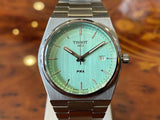 Tissot PRX Quartz Light Green Dial Silver Steel Strap Watch for Men - T137.410.11.091.01