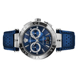 Versace Aion Chronograph Quartz Blue Dial Blue Leather Strap Watch for Men - VE1D01220